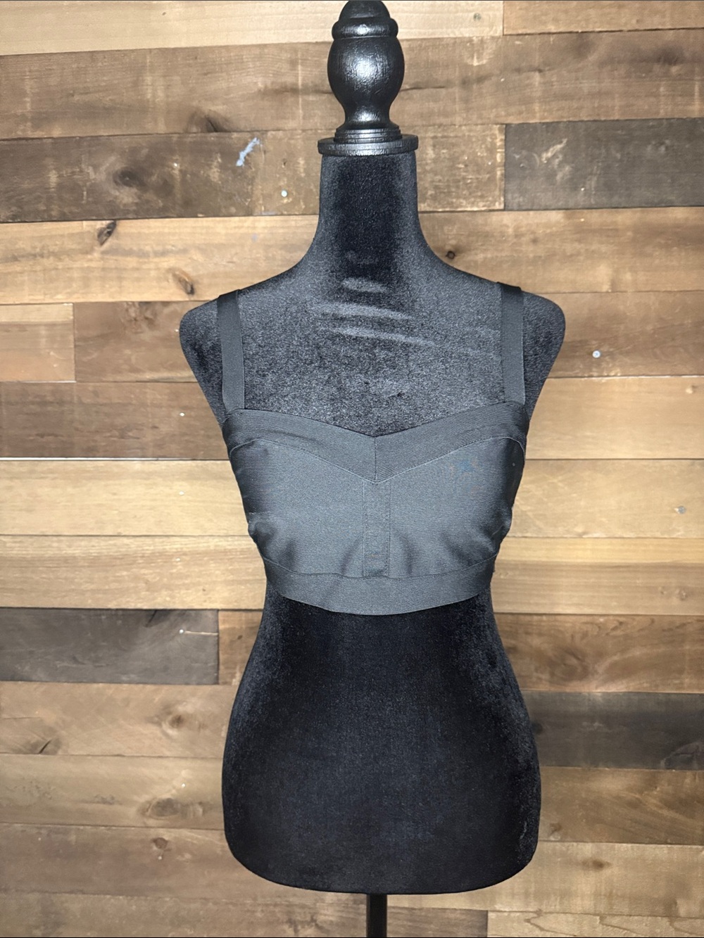 superdown Black Structured Crop Camisole